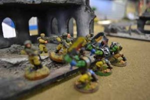 Alpha Squad faces what's left of the ork attack.