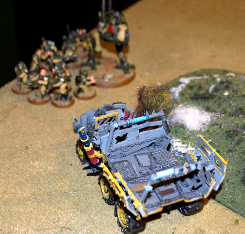 The final Imperial line ... but the only threat at the end is a final Trukk.